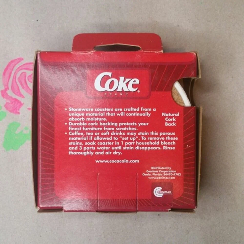 NEW Coca Cola Stoneware Coasters Set of 4